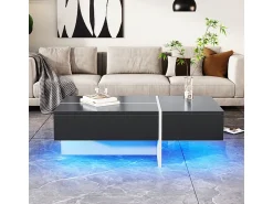 Mesa De Centro*ModernLuxe Mesa de centro - com sistema de iluminação LED controlado por aplicação - Preto