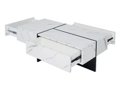 ModernLuxe Mesa de centro - com sistema de iluminação LED controlado por aplicação - Branca^ Mesa De Centro