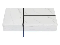 ModernLuxe Mesa de centro - com sistema de iluminação LED controlado por aplicação - Branca^ Mesa De Centro