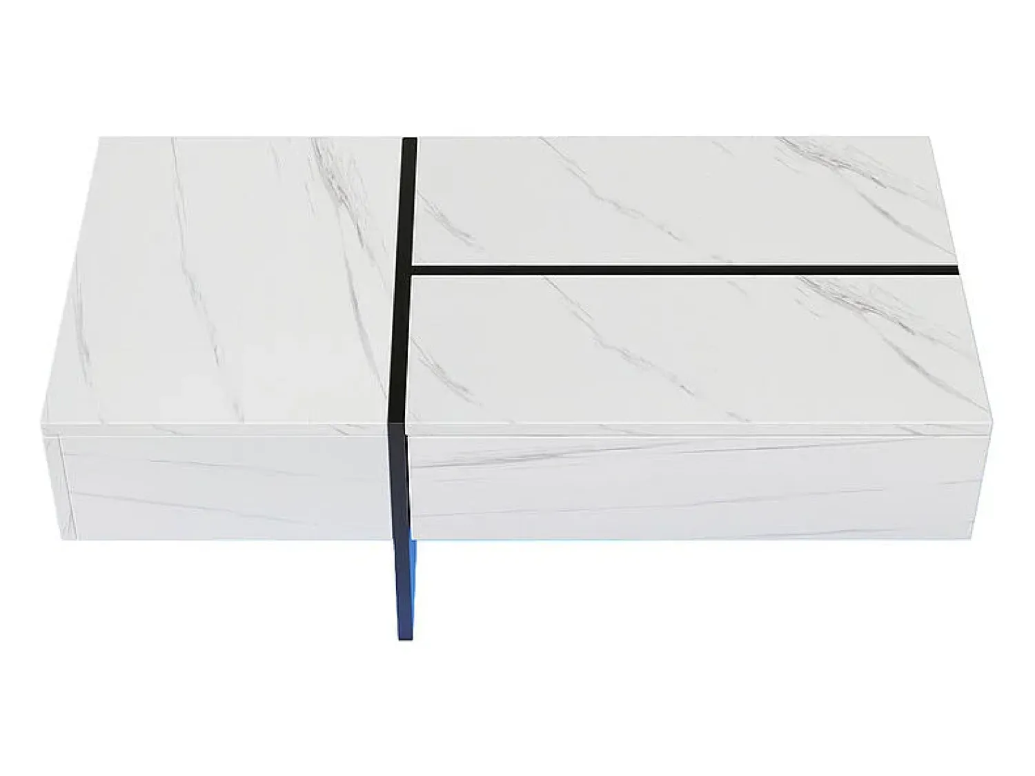 ModernLuxe Mesa de centro - com sistema de iluminação LED controlado por aplicação - Branca^ Mesa De Centro