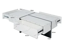 ModernLuxe Mesa de centro - com sistema de iluminação LED controlado por aplicação - Branca^ Mesa De Centro