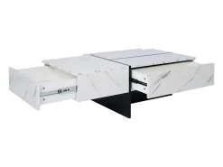Mesa de centro - com sistema de iluminação LED controlado por aplicativo - Branca^ Mesa De Centro