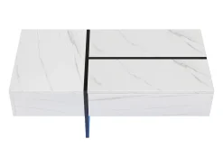 Mesa de centro - com sistema de iluminação LED controlado por aplicativo - Branca^ Mesa De Centro
