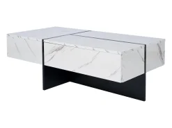 Mesa de centro - com sistema de iluminação LED controlado por aplicativo - Branca^ Mesa De Centro