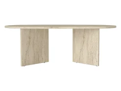 Outlet Vente-unique Mesa de centro - Efeito travertino - TOPANIA Bege