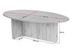Clearance Vente-unique Mesa de centro - Efeito travertino - ISENORA Bege