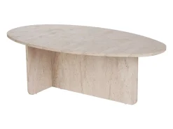 Clearance Vente-unique Mesa de centro - Efeito travertino - ISENORA Bege