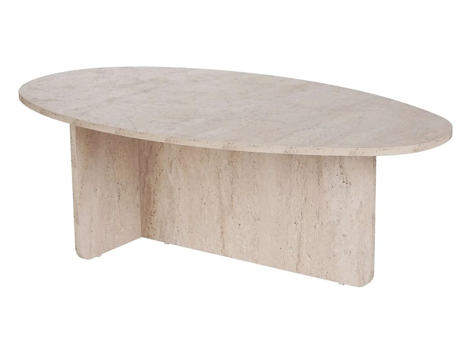 Clearance Vente-unique Mesa de centro - Efeito travertino - ISENORA Bege