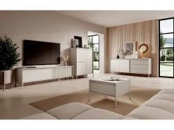 Outlet Mesa de centro: 1 gaveta, móveis: Caxemira, 48,4 x 68 x 68 cm Bege