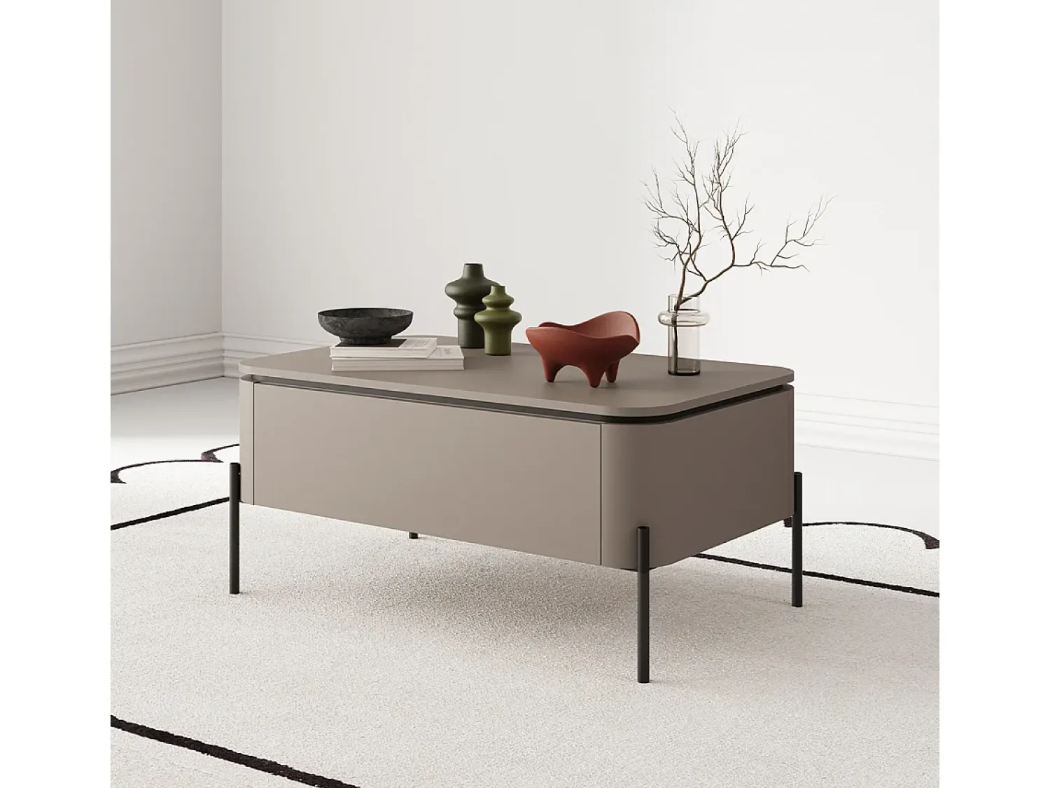 Mesa De Centro|Petits-Meubles Mesa de centro 1 gaveta toupeira 46,8cm Taupe