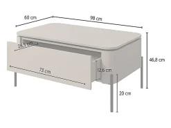 Mesa De Centro|Petits-Meubles Mesa de centro 1 gaveta toupeira 46,8cm Taupe