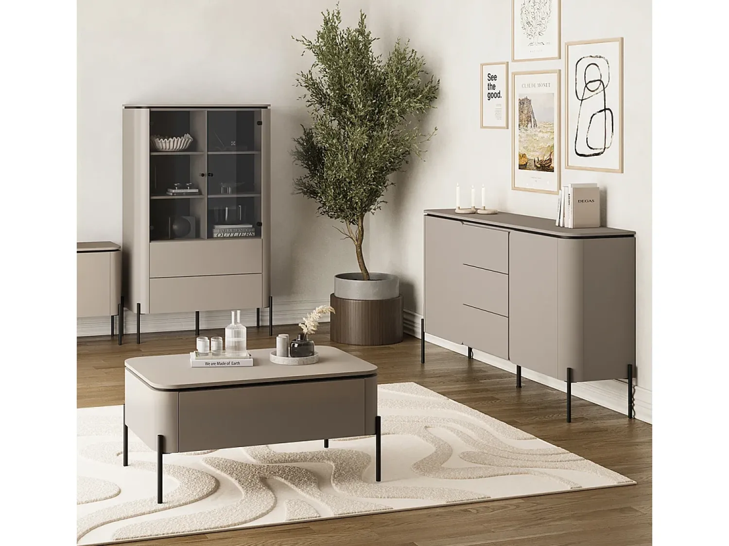 Mesa De Centro|Petits-Meubles Mesa de centro 1 gaveta toupeira 46,8cm Taupe