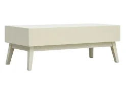 Mesa De Centro| Mesa de centro 2 gavetas esculpidas 110x50x40 madeira PT757490 Cinzento