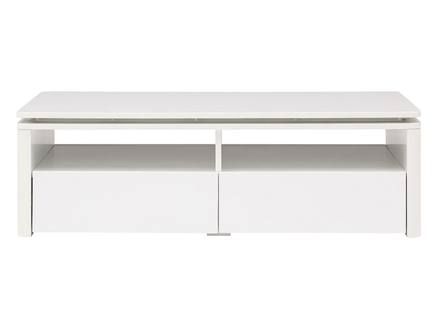 Hot Vente-unique Mesa de centro 2 gavetas e 2 nichos com LEDs - SYLPIA Branco