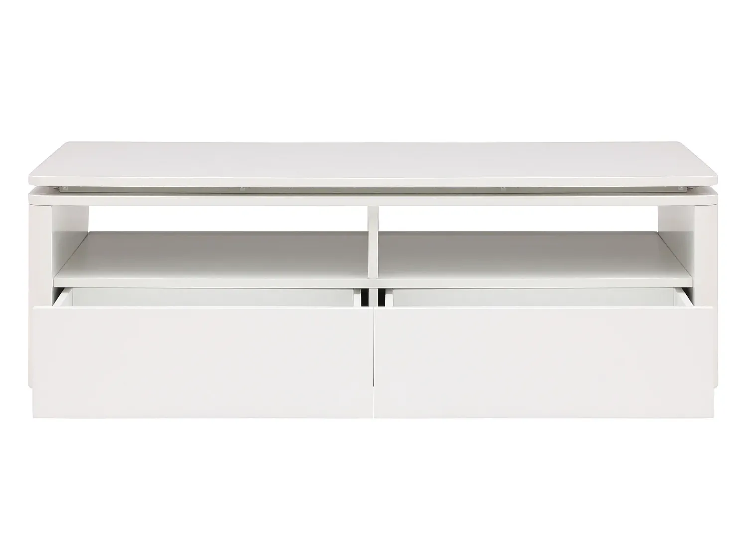 Hot Vente-unique Mesa de centro 2 gavetas e 2 nichos com LEDs - SYLPIA Branco