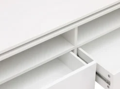 Hot Vente-unique Mesa de centro 2 gavetas e 2 nichos com LEDs - SYLPIA Branco