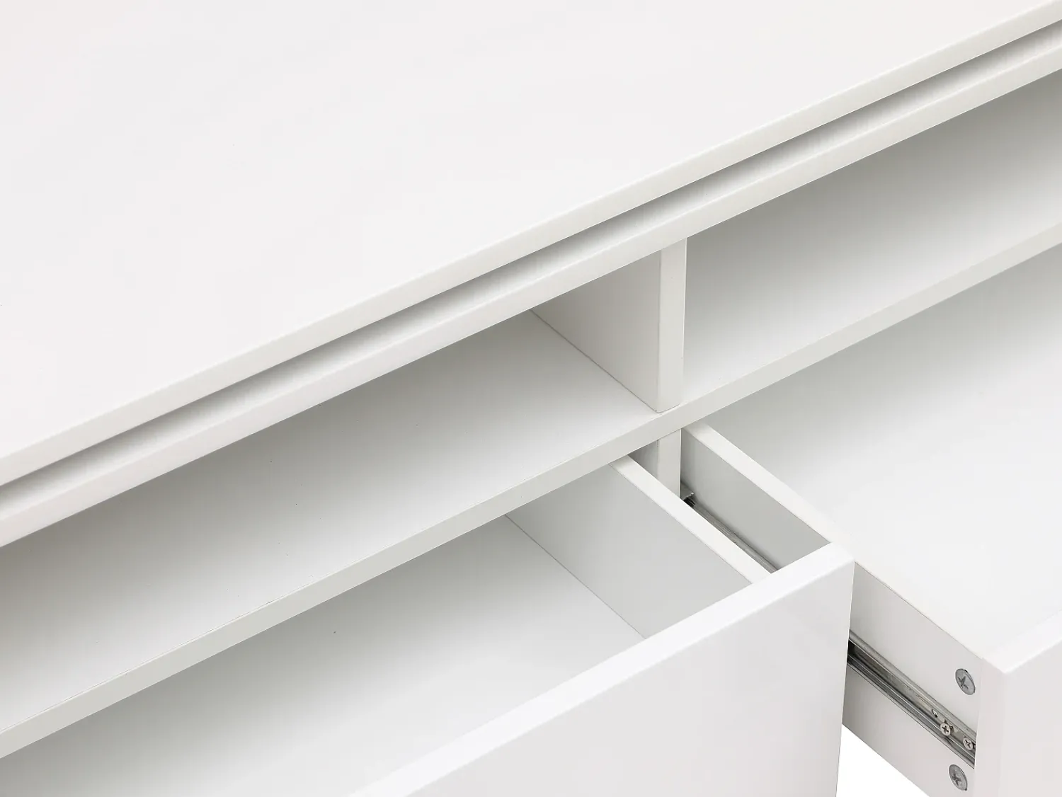 Hot Vente-unique Mesa de centro 2 gavetas e 2 nichos com LEDs - SYLPIA Branco