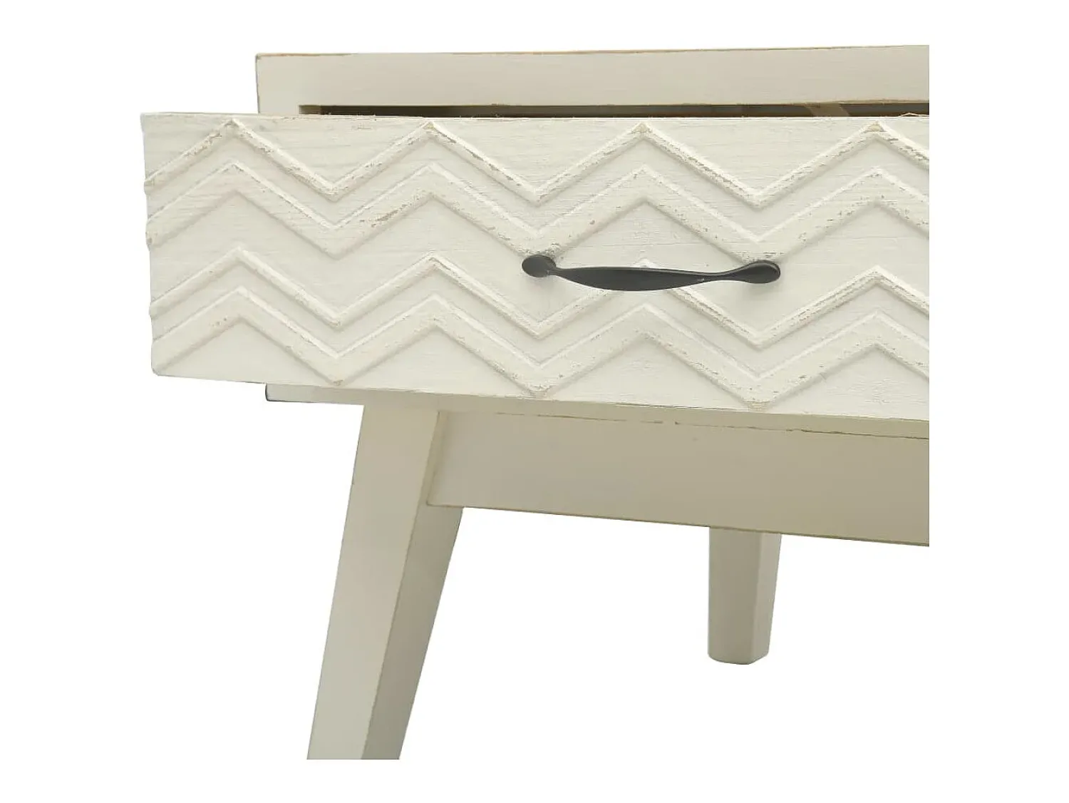 Mesa De Centro*vidaxl Mesa de centro 2 gavetas esculpidas 110x50x40 madeira Cinzento
