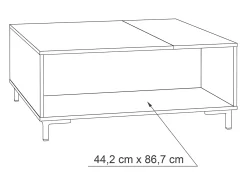 Best Casa Vital Mesa de centro - MDF - Sonoma & Cimento - GALACTIQUE Multicor