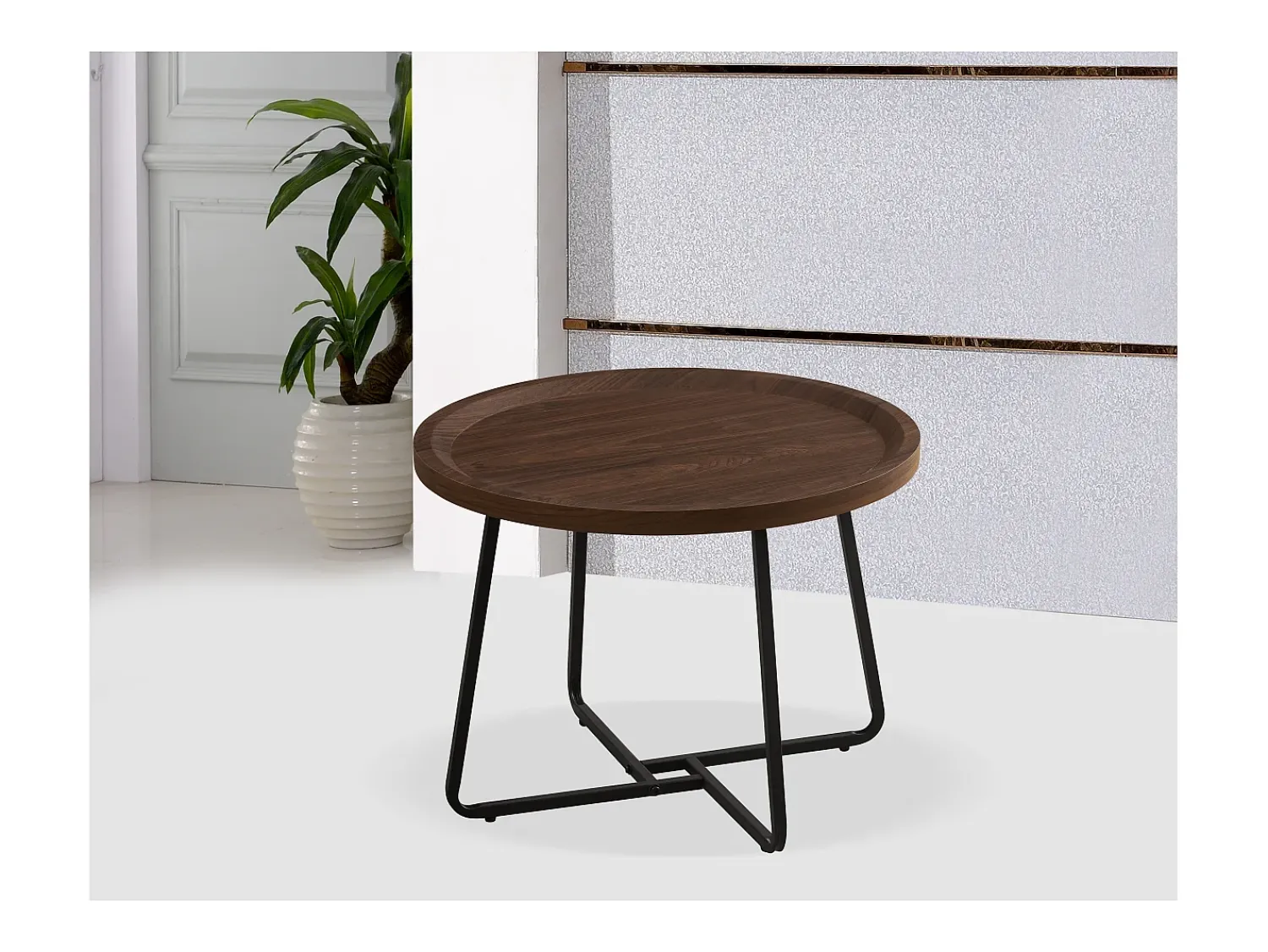 Mesa De Centro*Casa Vital Mesa de centro - MDF e metal - escuro - LIMO Castanho
