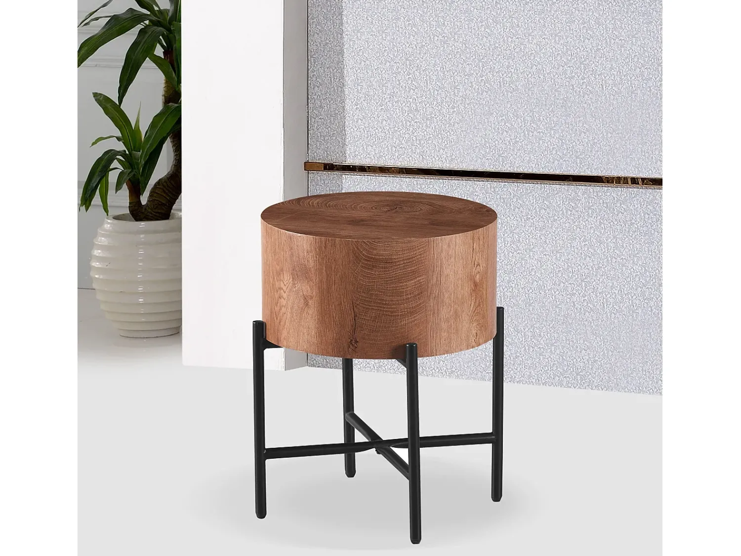 Discount Casa Vital Mesa de centro - MDF e metal - - MAKINA Castanho