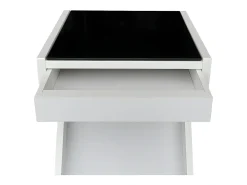 Mesa De Centro|Casa Vital Mesa de centro - MDF e vidro - branca - LARO Branco