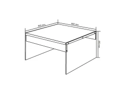 Casa Vital Mesa de centro - MDF e vidro - cinza - KELTON^ Mesa De Centro