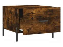 Mesa de centro | Mesa de apoio 50x50x40 cm derivados de madeira carvalho fumado^ Mesa De Centro
