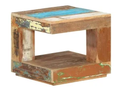 Mesa De Centro| Mesa de centro | Mesa de apoio | Mesa de café 45x45x40 cm madeira recuperada maciça Castanho