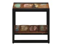 Mesa de centro | Mesa de apoio 40x40x38 cm Madeira recuperada maciça Multicor