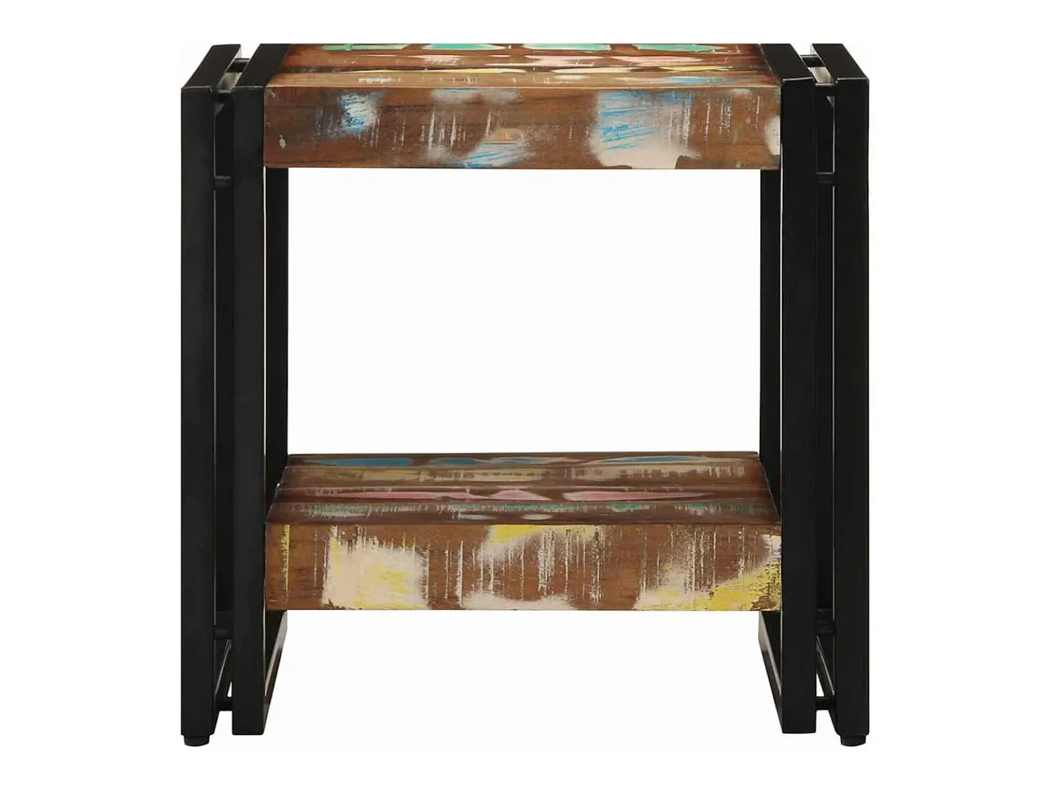 Mesa de centro | Mesa de apoio 40x40x38 cm Madeira recuperada maciça Multicor