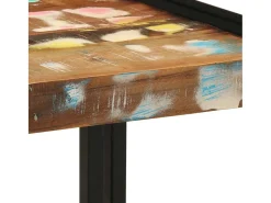 Mesa de centro | Mesa de apoio 40x40x38 cm Madeira recuperada maciça Multicor