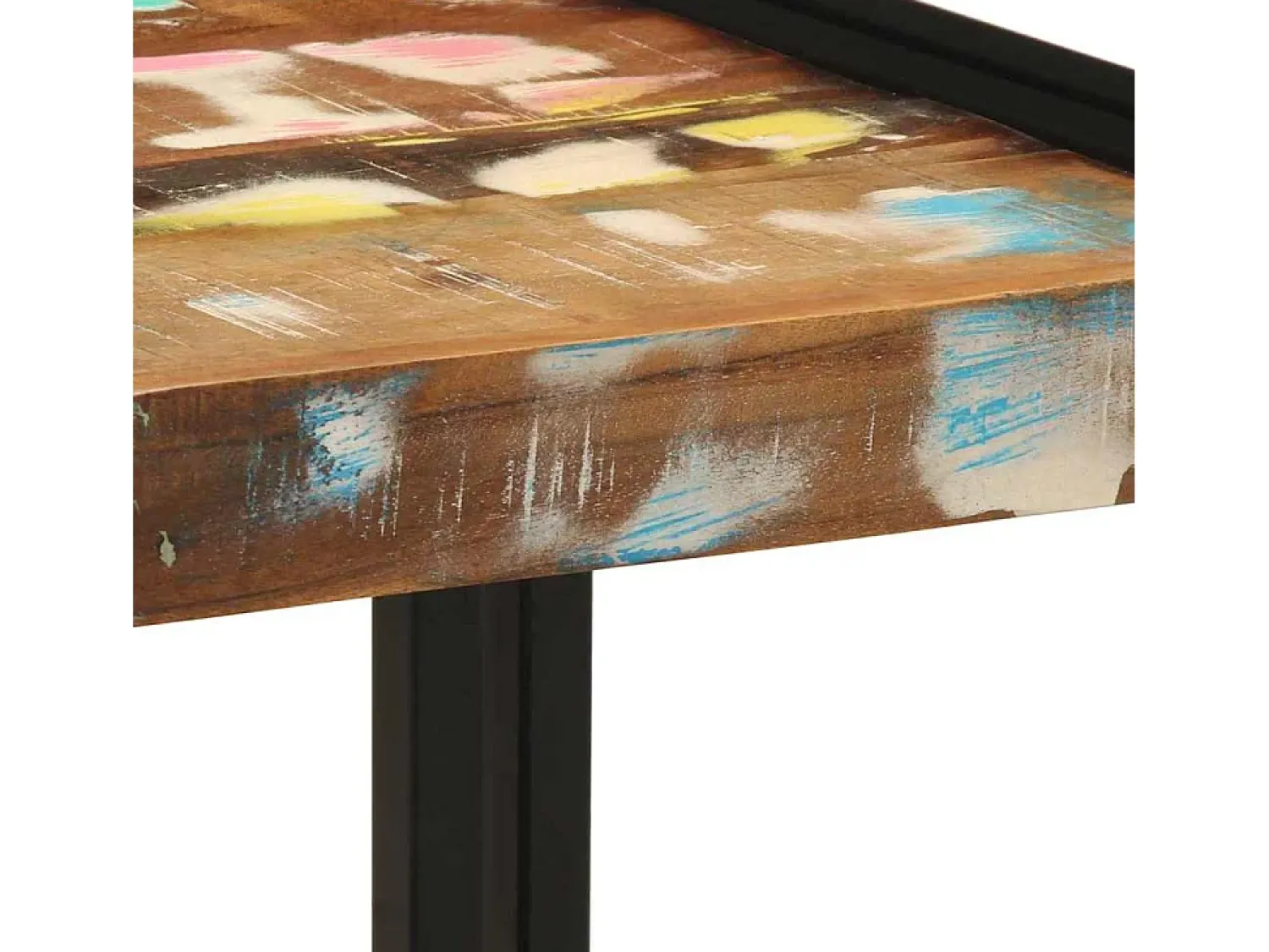 Mesa de centro | Mesa de apoio 40x40x38 cm Madeira recuperada maciça Multicor