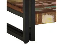 Mesa de centro | Mesa de apoio 40x40x38 cm Madeira recuperada maciça Multicor