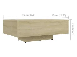 Mesa de centro | Mesa de apoio 85x55x31 cm contraplacado carvalho sonoma^ Mesa De Centro