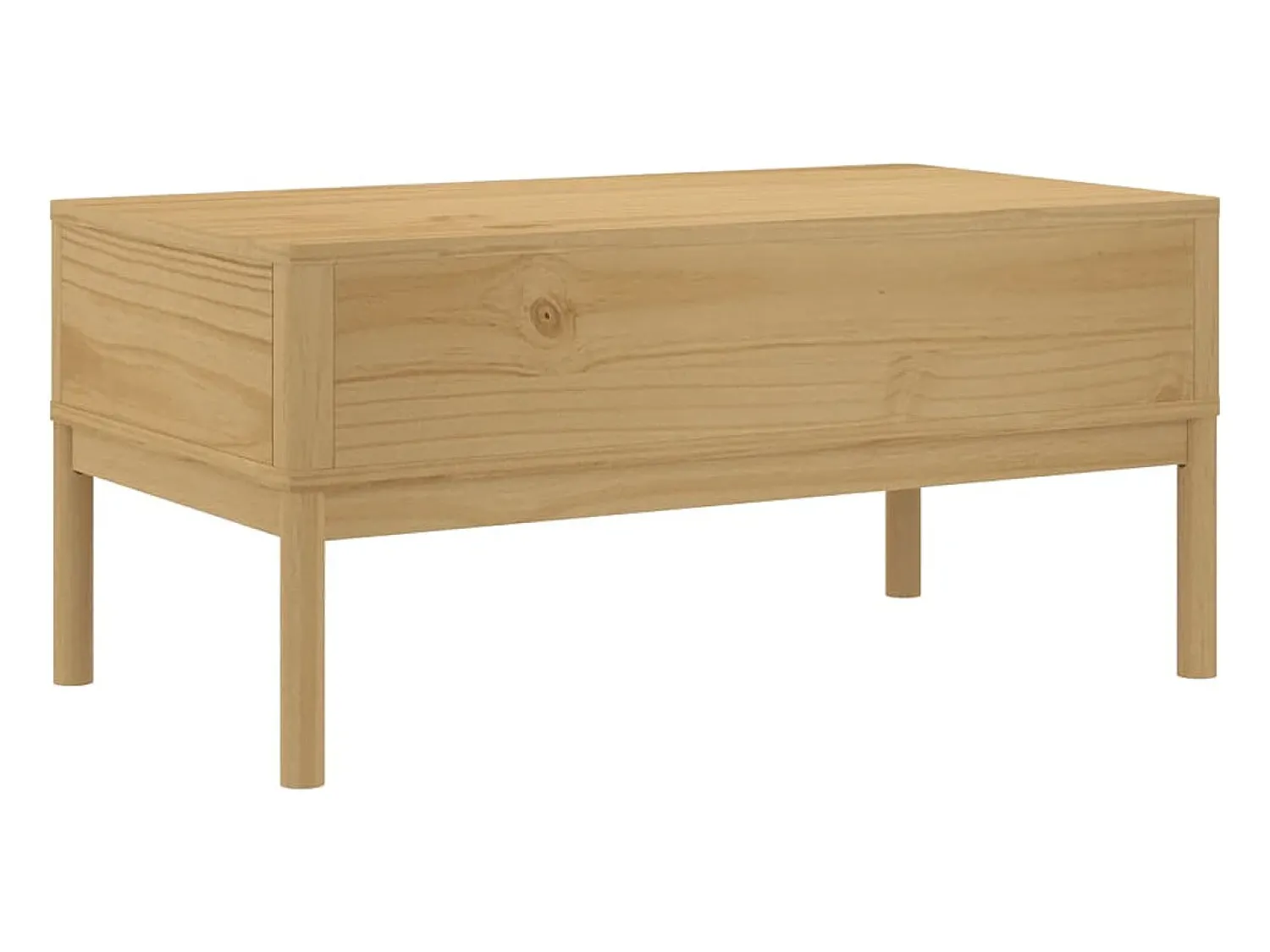Mesa De Centro* Mesa de centro | Mesa de apoio FLORO 99x55.5x45 cm pinho maciço mel Castanho