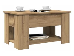 Hot Mesa de centro | Mesa de apoio | Mesa de café 79x49x41 cm derivados madeira carvalho artisiano Castanho