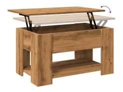 Hot Mesa de centro | Mesa de apoio | Mesa de café 79x49x41 cm derivados madeira carvalho artisiano Castanho