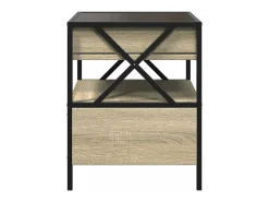 Mesa De Centro* Mesa de centro | Mesa de apoio luzes LED Infinity 40x40x51 cm carvalho sonoma Castanho