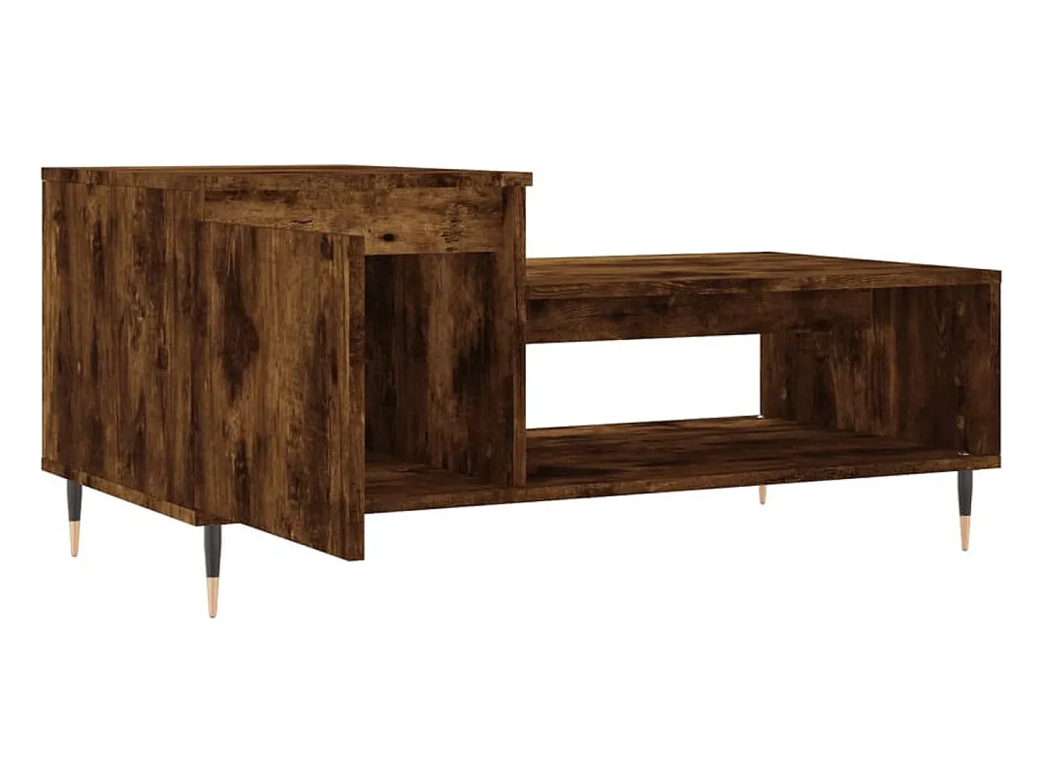 Mesa De Centro| Mesa de centro | Mesa de apoio 100x50x45 cm derivados madeira carvalho fumado Castanho