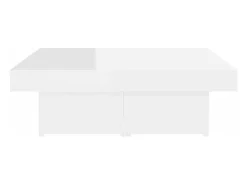 Hot Mesa de centro | Mesa de apoio 90x90x28cm derivados de madeira brilhante Branco