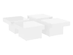 Hot Mesa de centro | Mesa de apoio 90x90x28cm derivados de madeira brilhante Branco