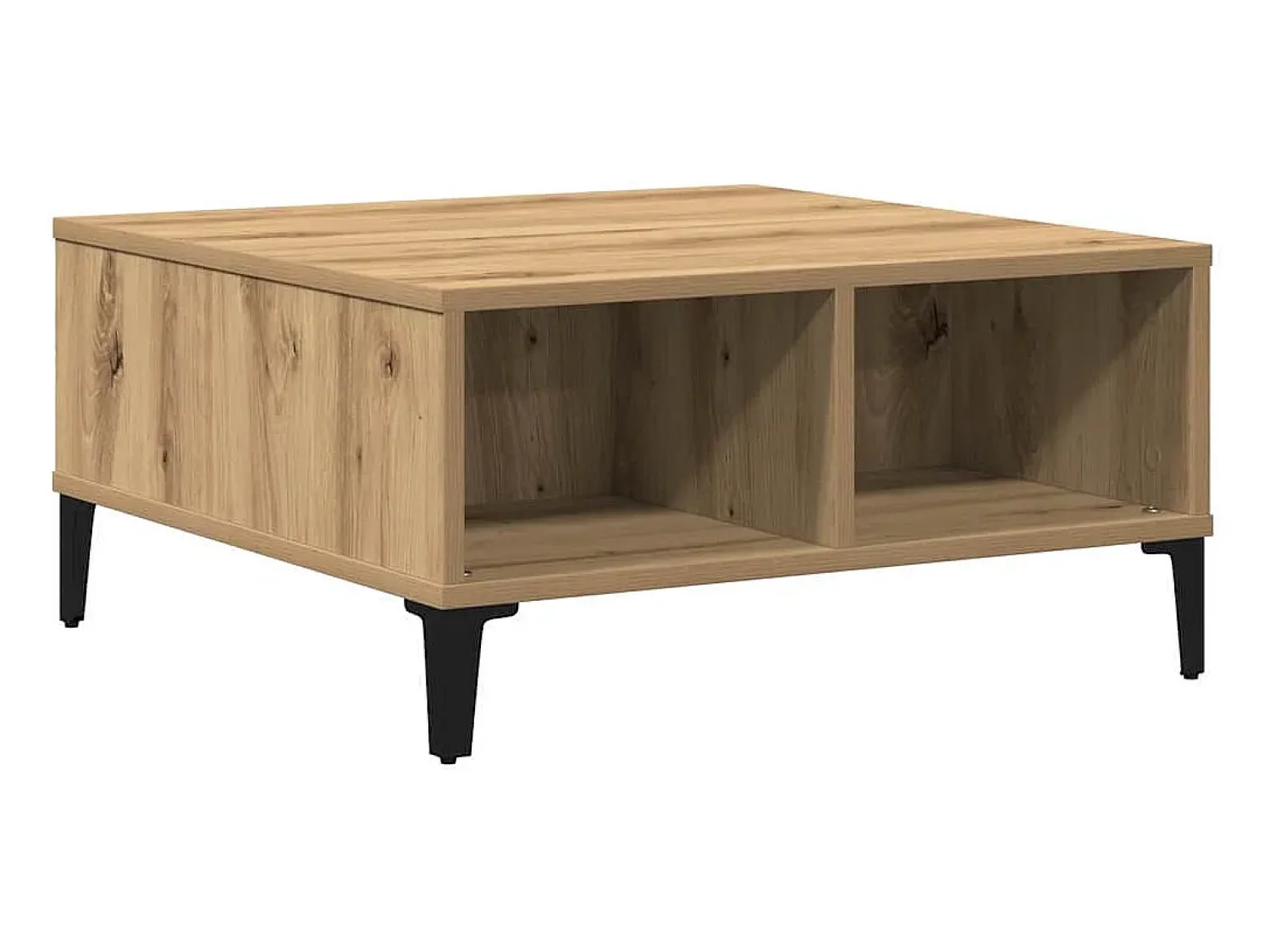 Mesa De Centro| Mesa de centro | Mesa de apoio | Mesa de café carvalho artisiano 60x60x30 cm Castanho