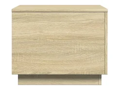 Mesa De Centro* Mesa de centro | Mesa de apoio com luzes LED 50x50x40 cm carvalho sonoma Castanho