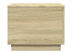 Mesa De Centro* Mesa de centro | Mesa de apoio com luzes LED 50x50x40 cm carvalho sonoma Castanho