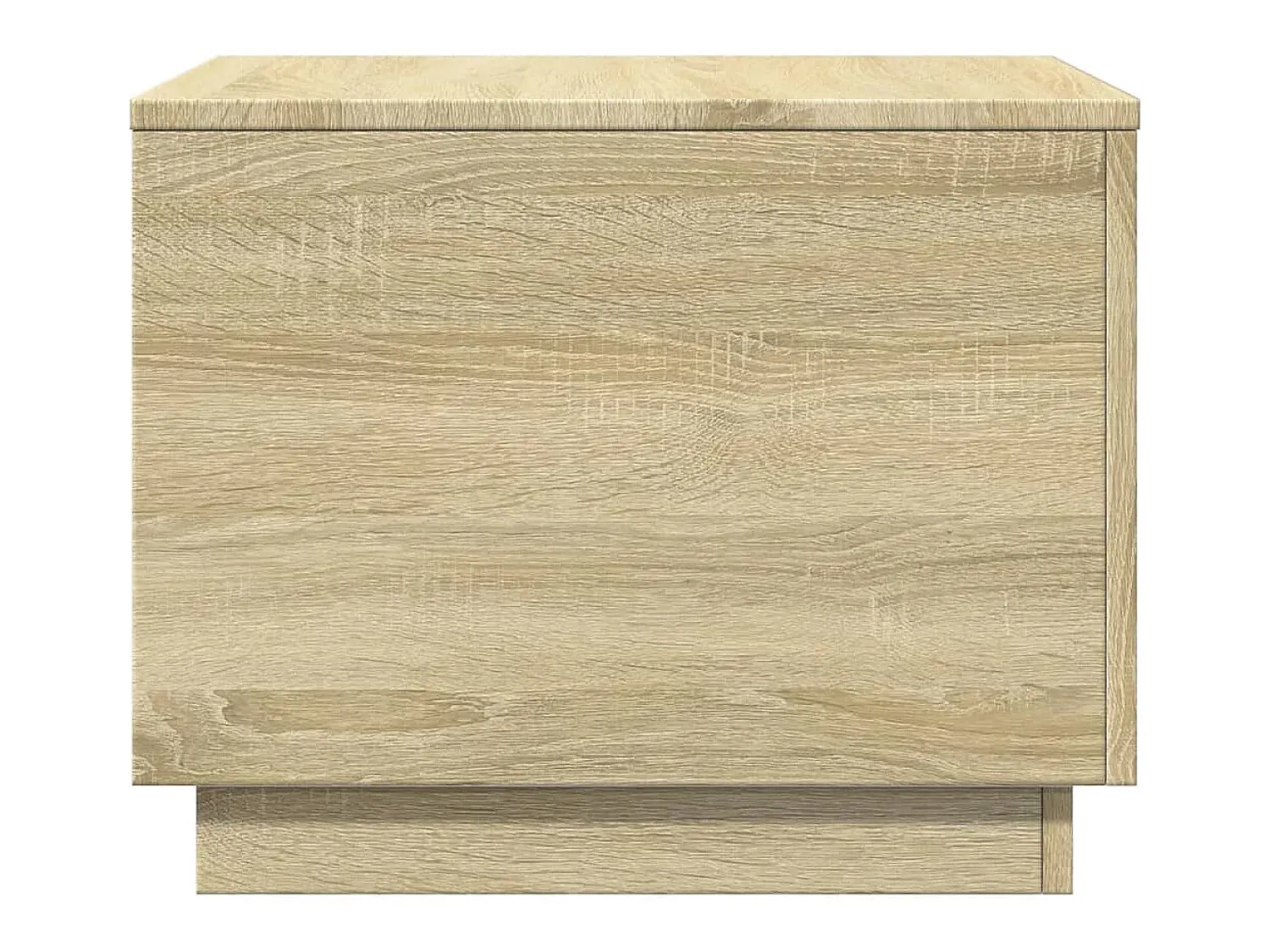 Mesa De Centro* Mesa de centro | Mesa de apoio com luzes LED 50x50x40 cm carvalho sonoma Castanho