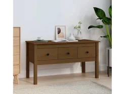 Mesa De Centro* Mesa de centro | Mesa de apoio 102x49x55 cm pinho maciço mel Castanho