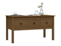 Mesa De Centro* Mesa de centro | Mesa de apoio 102x49x55 cm pinho maciço mel Castanho
