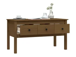 Mesa De Centro* Mesa de centro | Mesa de apoio 102x49x55 cm pinho maciço mel Castanho