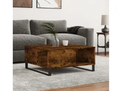 Mesa De Centro* Mesa de centro | Mesa de apoio 80x80x36.5 cm derivados madeira carvalho fumado Castanho